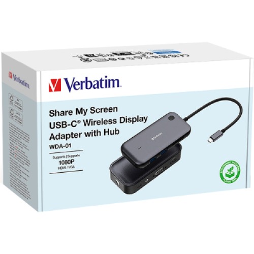 Адаптер Share My Screen 1080p USB-C with WDA-01 Verbatim (32146)