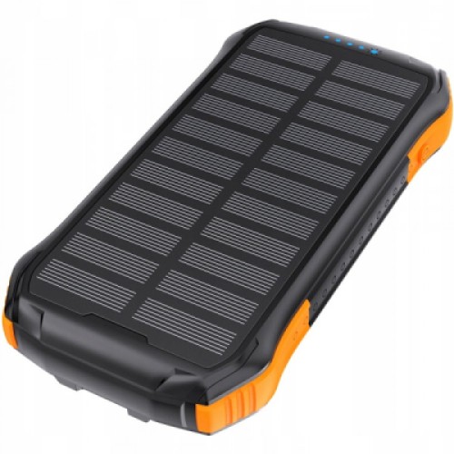 Батарея универсальная Choetech 10000mAh 10W 2USB-A+USB-C,solar panel Black-Orange (B658-OR)