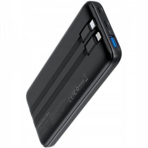 Батарея универсальная Choetech 10000mAh 22,5W, MicroUSB, USB-A, USB-C, build-in USB-C/Lightning cable (B654-BK)