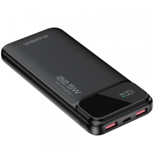 Батарея универсальная Choetech 10000mAh 22.5W, PD, QC/3.0, USB-A, USB-C, Black (B728-CCBK)