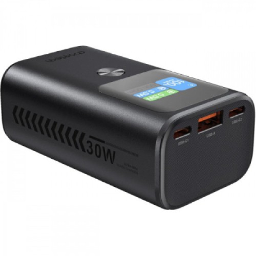 Батарея универсальная Choetech 10000mAh 30W, PD, USB-C, USB-A, Color Display Clock, functionsAlarm,Stopwatch,Timer (B701-CCGY)