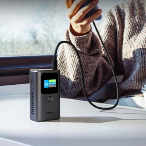 Батарея универсальная Choetech 10000mAh 30W, PD, USB-C, USB-A, Color Display Clock, functionsAlarm,Stopwatch,Timer (B701-CCGY)