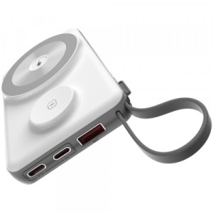 Батарея универсальная Choetech Magnetic Wireless 10000mAh 15W, PD, QC/3.0, 3in1charg. with build-in cable (B695-GW)