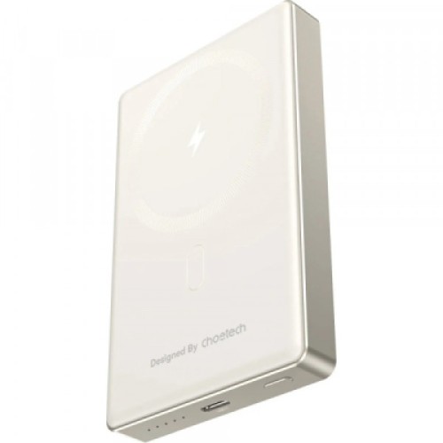 Батарея универсальная Choetech Magnetic Wireless 10000mAh 20W, PD, Qi-15W, USB-C In/Out Ultra-thin, Beige (B739-CCCWH)
