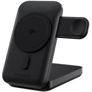 Батарея универсальная Choetech Magnetic Wireless 10000mAh 20W, PD, Qi-2 15W, USB-C, Lightning, Apple Watch charger (B750-CCBK)