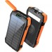 Батарея универсальная Choetech Wireless 20000mAh 20W, PD, QC/3.0, solar panel, Qi-5W, Black-Orange (B657-OR)
