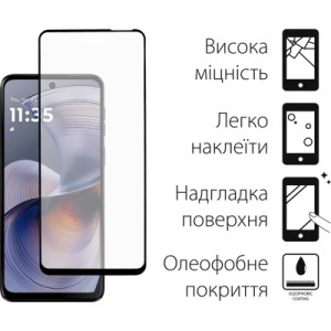Стекло защитное Dengos Full Glue Motorola G55 (black) (TGFG-398)