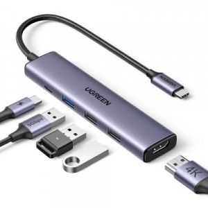 Порт-реплікатор Ugreen CM478 USB Type-C HDMI, USB/3.0, Type-C for charging PD/100W (15495)