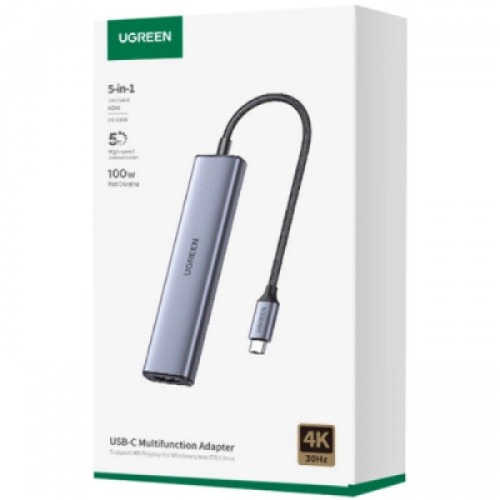Порт-репликатор Ugreen CM478 USB Type-C HDMI, USB/3.0, Type-C for charging PD/100W (15495)