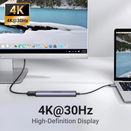 Порт-репликатор Ugreen CM478 USB Type-C HDMI, USB/3.0, Type-C for charging PD/100W (15495)