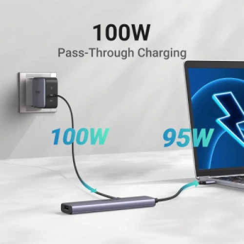 Порт-репликатор Ugreen CM478 USB Type-C HDMI, USB/3.0, Type-C for charging PD/100W (15495)
