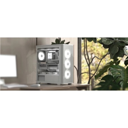 Корпус AeroCool D501A-G-WT-v2 White (ACCM-DS01043.21)