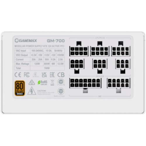Блок питания Gamemax 700W (GM-700 Modular white)