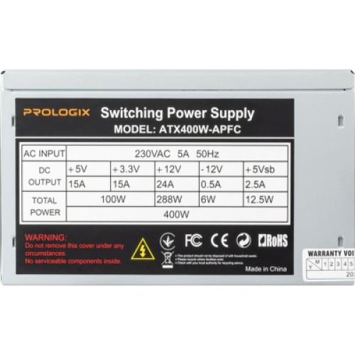Блок питания Prologix 400W APFC Bulk (Prologix 400W Bulk (E))