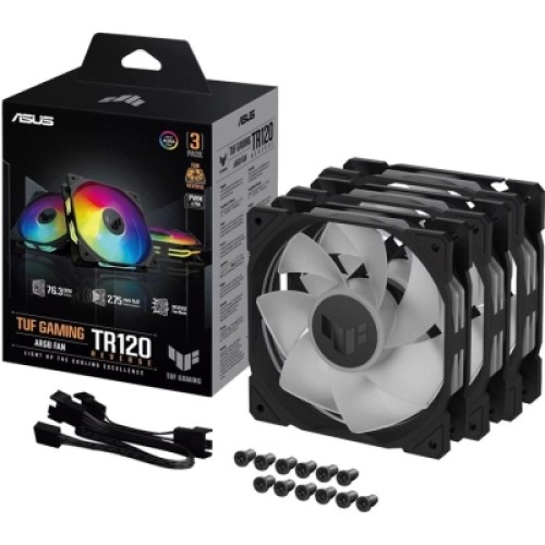 Кулер для корпуса ASUS TUF Gaming TR120 ARGB Reverse Triple Pack Black (90DA00D0-B09020)