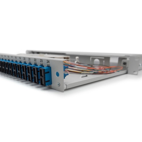 Патч-панель 1U 19", 24xSC duplex, SM, incl. splice cassette, pigtails OS2, adapter Digitus (DN-96322/9)