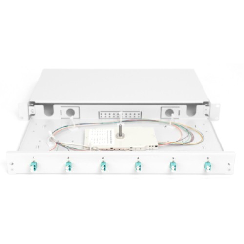 Патч-панель 1U 19", 6xLC duplex, incl, Splice Cass, OM3 Color Pigtails, Adapter Digitus (DN-96330/3)