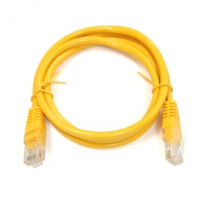 Патч-корд 0.5м, UTP, cat.5e, CU, 24AWG, yellow Kingda (KD-PAUT3050YL)
