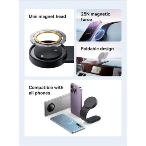 Универсальный автодержатель Baseus C02 Magnetic Phone Holder Cluster Black (SUCC000201)