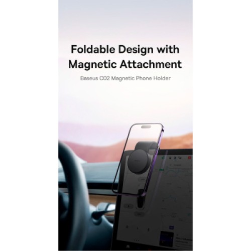 Универсальный автодержатель Baseus C02 Magnetic Phone Holder Cluster Black (SUCC000201)