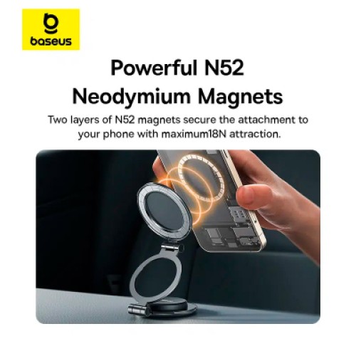 Универсальный автодержатель Baseus MagPro Series II Magnetic Car Mount Stick-on Version Cosmic Black (C40172900121-00)
