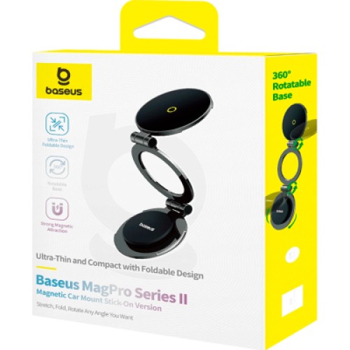 Универсальный автодержатель Baseus MagPro Series II Magnetic Car Mount Stick-on Version Cosmic Black (C40172900121-00)