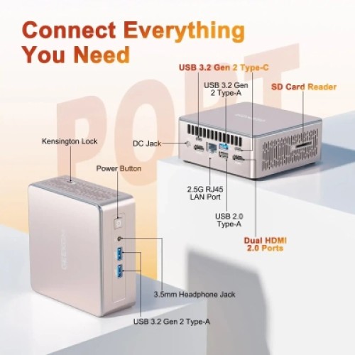Компьютер GEEKOM Mimi PC A5 / Ryzen7 5825U, 16, 512, W11Pro (GMA5R75825U-16512-EU)