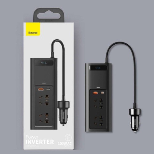 Автомобильный инвертор 12V/220V 150W In-car Inverter, USB, Type-C, 0.4m Baseus (CRNBQ-A01)