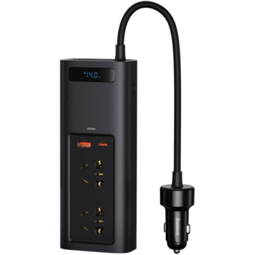 Автомобильный инвертор 12V/220V 150W In-car Inverter, USB, Type-C, 0.4m Baseus (CRNBQ-A01)