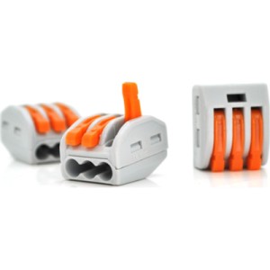 З'єднувач кабелю 3-pin аналог WAGO K222-413, 15штпак Voltronic (K222-413/15)