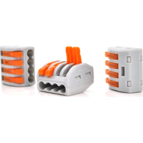 Соединитель кабеля 4-pin аналог WAGO K222-414, 15штпак Voltronic (K222-414/15)