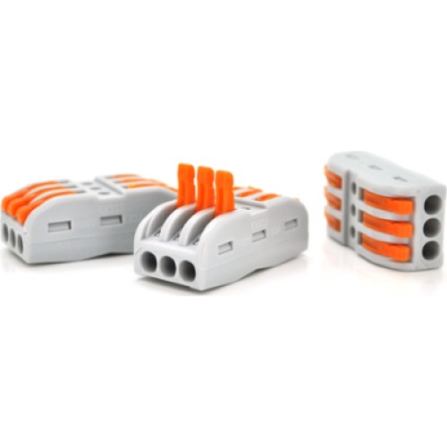 Соединитель кабеля 3-pin аналог WAGO K773-313, 15штпак Voltronic (K773-313/15)