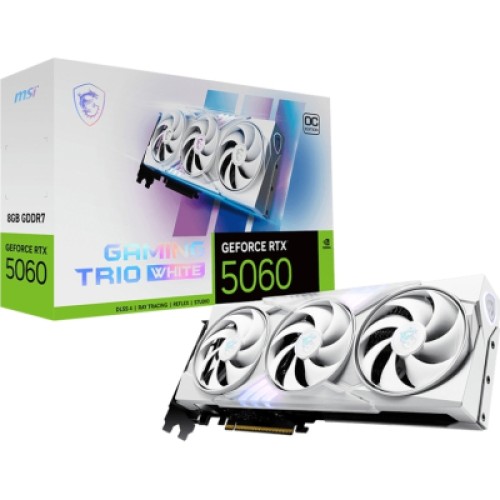 Видеокарта MSI GeForce RTX5060 8Gb GAMING TRIO OC WHITE (RTX 5060 8G GAMING TRIO OC WHITE)