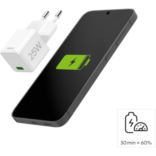 Зарядное устройство Hama 25W USB-С PD white (00201981)