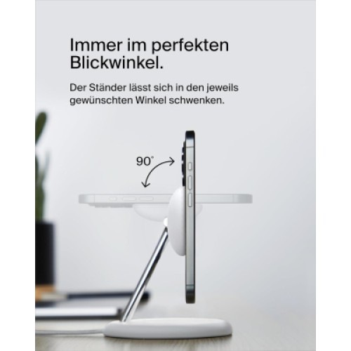 Зарядное устройство Belkin 3in1 Magnetic Adjustable Pad Qi2 15W White (WIZ023VFWH)