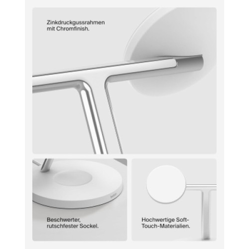 Зарядное устройство Belkin 3in1 Magnetic Pad Qi2 15W White (WIZ032KQWH)