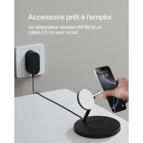 Зарядное устройство Belkin 3in1 Magnetic Pad Qi2 15W Black (WIZ032KQBK)