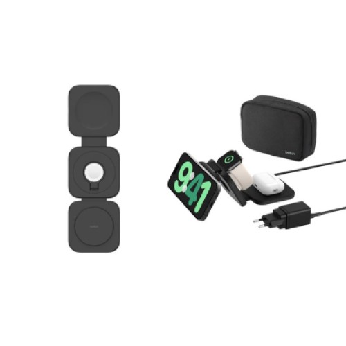 Зарядное устройство Belkin 3in1 Travel Pad Wireless Qi2 15W Black (WIZ024HQBK)