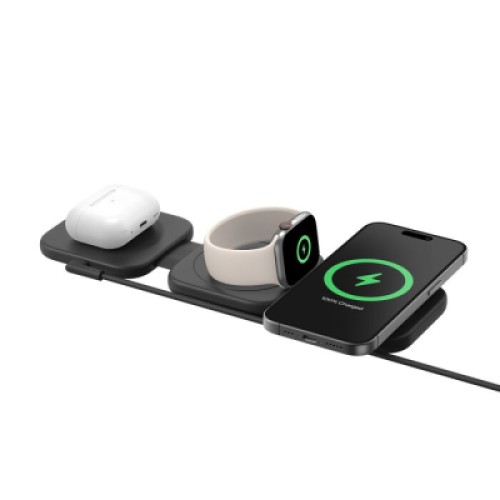 Зарядное устройство Belkin 3in1 Travel Pad Wireless Qi2 15W Black (WIZ024HQBK)