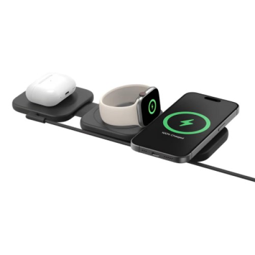 Зарядное устройство Belkin 3in1 Travel Pad Wireless Qi2 15W Black (WIZ024VFBK)