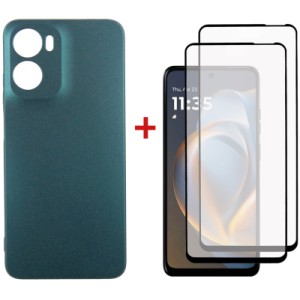 Чехол для мобильного телефона Dengos Motorola G05 Soft + glass 2pcs (Green) (DG-CTG2P-18)