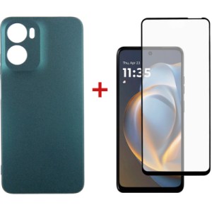 Чехол для мобильного телефона Dengos Motorola G05 Soft + glass (Green) (DG-KM-148)