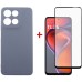 Чехол для мобильного телефона Dengos Motorola G15/G15 Power Carbon + glass (Grey) (DG-KM-147)