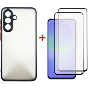 Чехол для мобильного телефона Dengos Samsung Galaxy A36 Matte + glass 2pcs (Black) (DG-CTG2P-15)