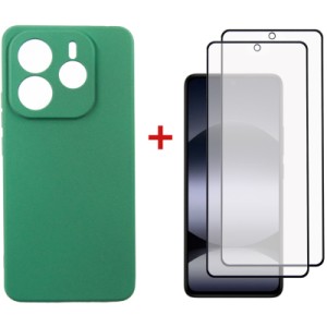 Чехол для мобильного телефона Dengos Xiaomi Redmi Note 14 5G Soft + glass 2pcs (Mint) (DG-CTG2P-14)