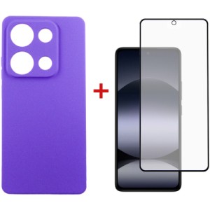 Чехол для мобильного телефона Dengos Xiaomi Redmi Note 14S Carbon + glass (Purple) (DG-KM-146)