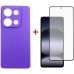 Чехол для мобильного телефона Dengos Xiaomi Redmi Note 14S Carbon + glass (Purple) (DG-KM-146)