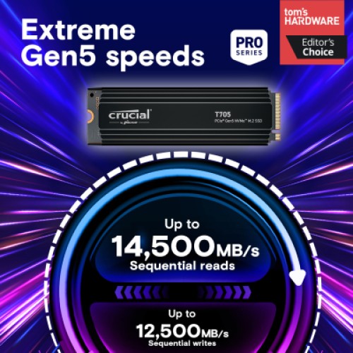 Накопитель SSD M.2 2280 4TB T705 with Heatsink Micron (CT4000T705SSD5)