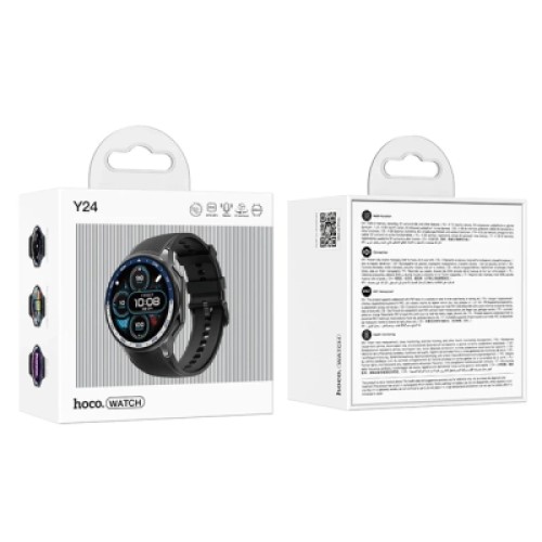 Смарт-часы HOCO Y24 AMOLED Smart sports watch (call version) Black (6942007641005)