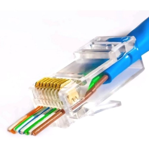 Коннектор RJ45 cat.5e UTP 8P8C, сквозные отверстия, 100шт/пак Kingda (KD-PG8032-C5E/100)